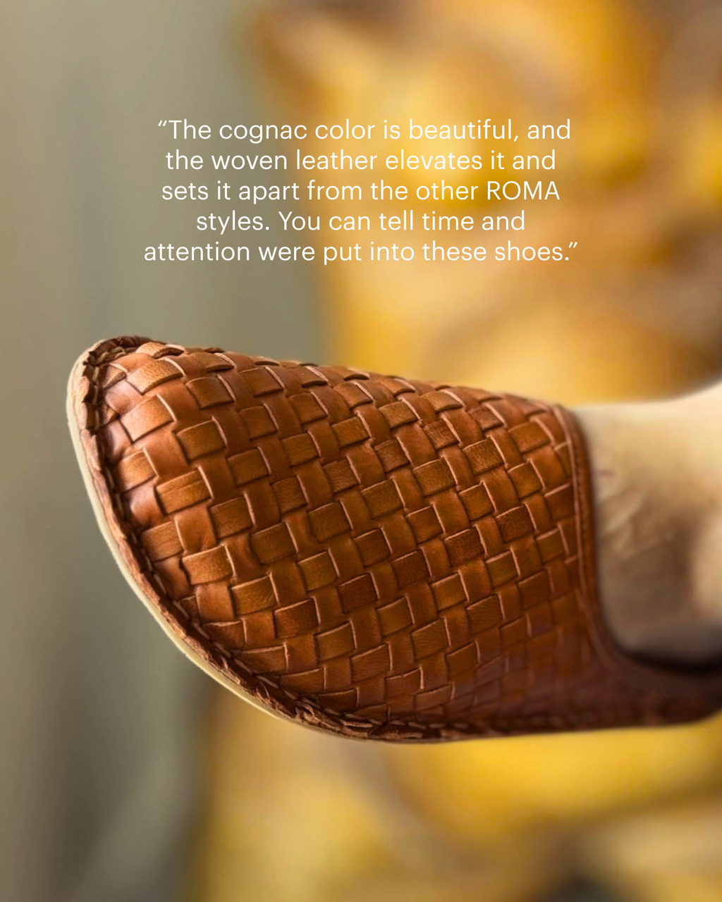 ROMA Woven Leather Cognac Brown