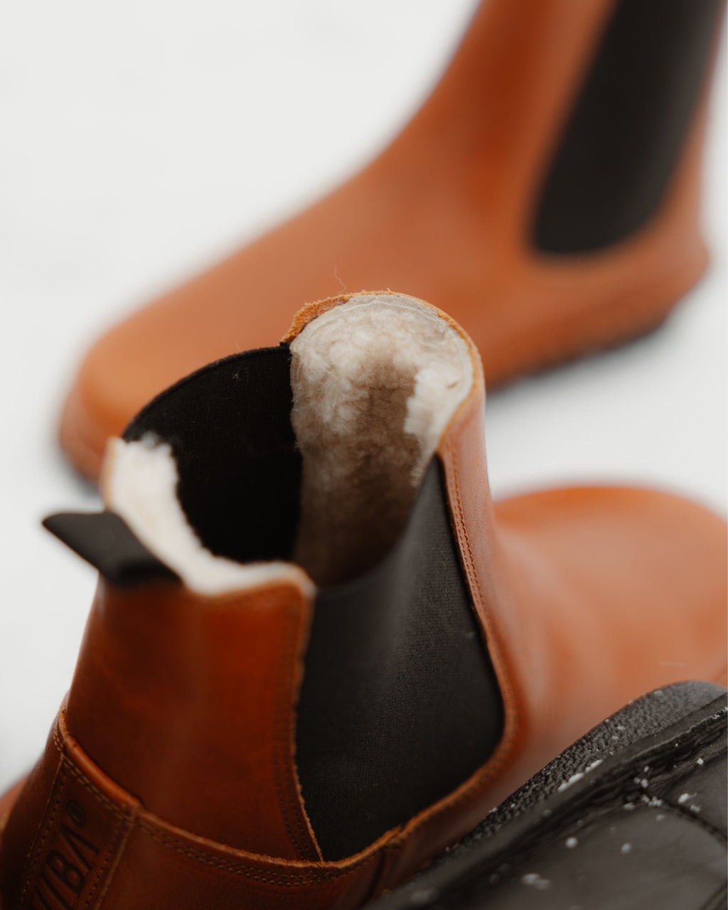 HELSINKI Leather Cognac Brown Shearling